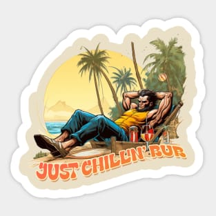 Just Chillin Bub Logan Wolverine Beach Sticker